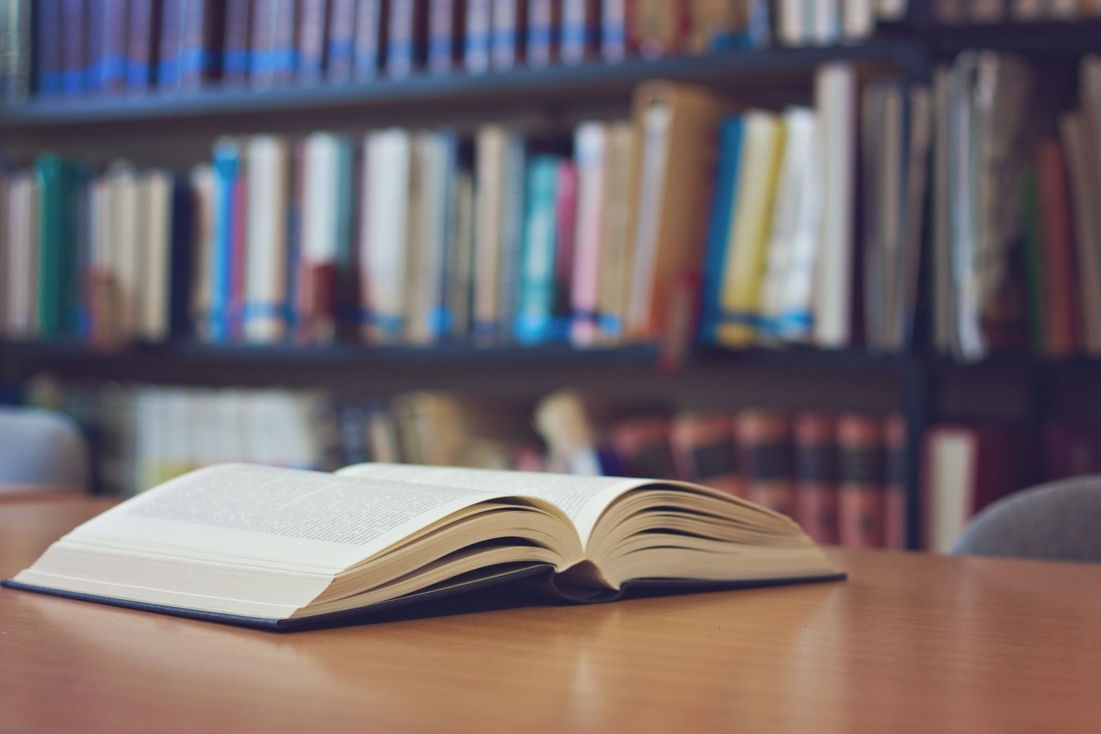 Open book on desk
