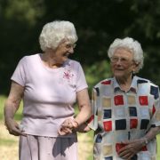 Older people in a garden