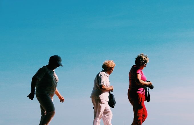 Three women walking