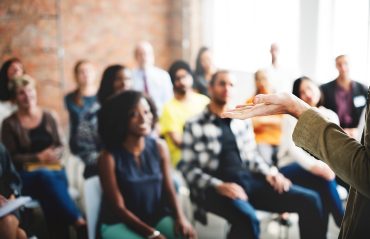 A group of adults learning together