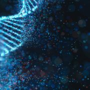 Colorful DNA molecule. Concept image of a structure of the genetic code. 3D illustration of genetic code and science.